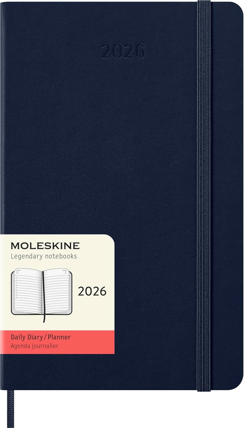 MOLESKINE Agendas 12 Mois Journalier Grand Format 13x21cm Rigide Bleu Saphir