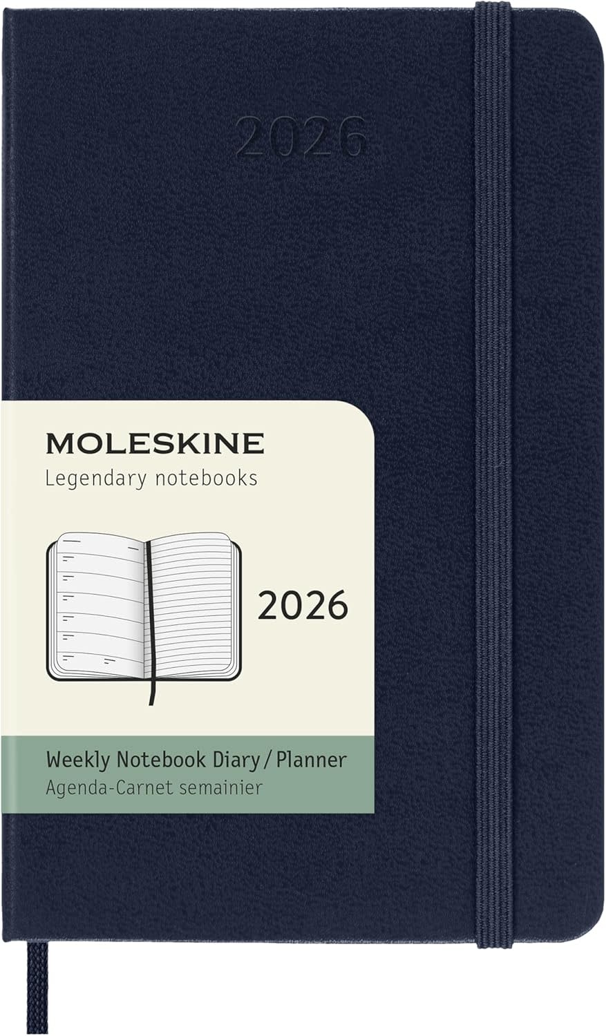 MOLESKINE Agendas 12 Mois Semainier Format Poche 9x14cm Rigide Bleu Saphir