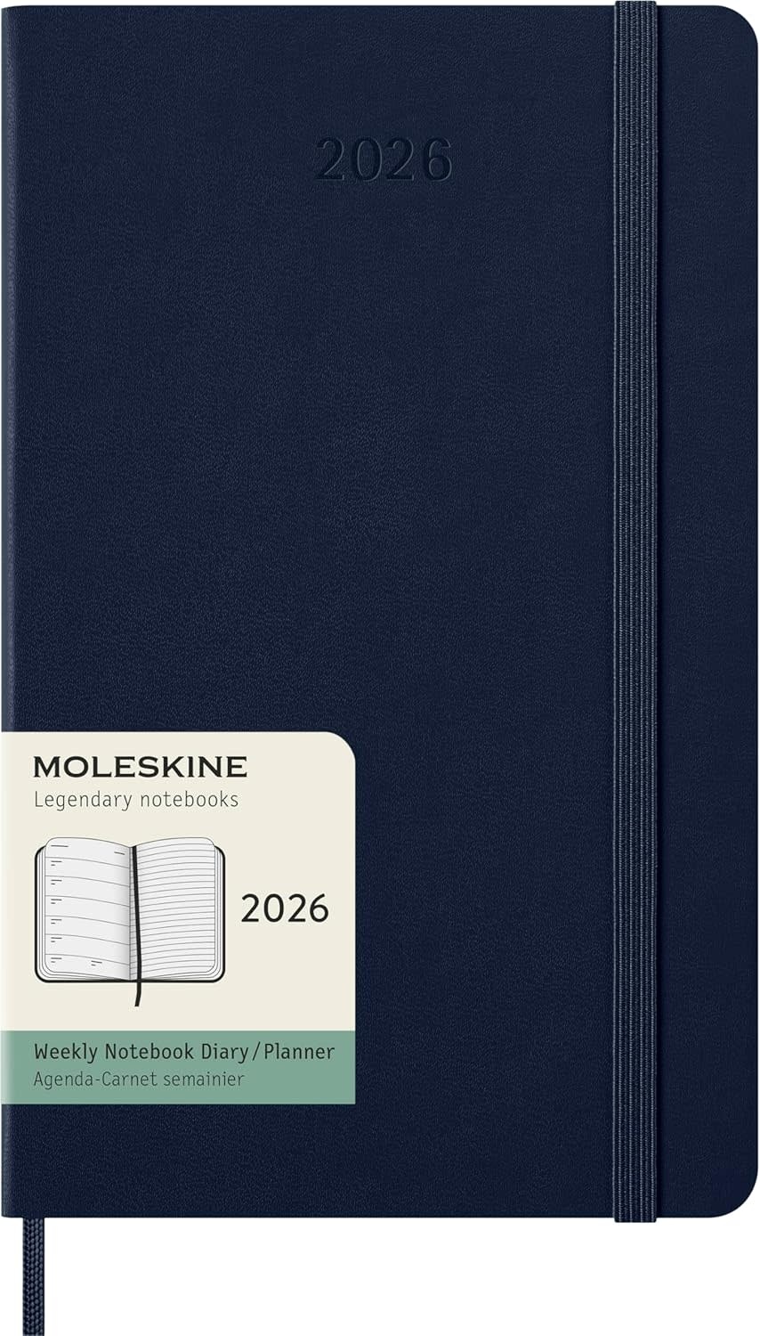 MOLESKINE Agendas 12 Mois Semainier Grand Format 13x21cm Rigide Bleu Saphir