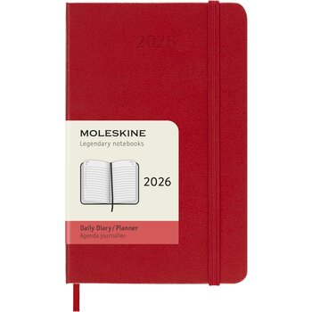MOLESKINE Agendas 12 Mois Journalier Format Poche 9x14cm Rigide  Rouge Scarlet
