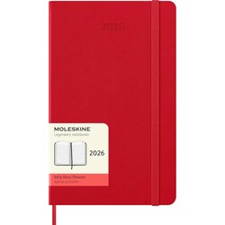 MOLESKINE Agendas 12 Mois Journalier Grand Format 13x21cm Rigide Rouge Scarlet