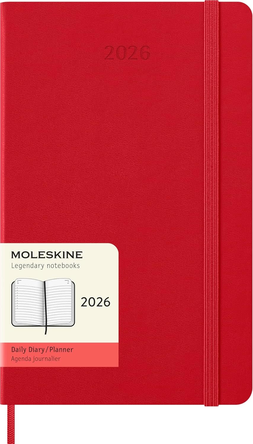 MOLESKINE Agendas 12 Mois Journalier Grand Format 13x21cm Rigide Rouge Scarlet