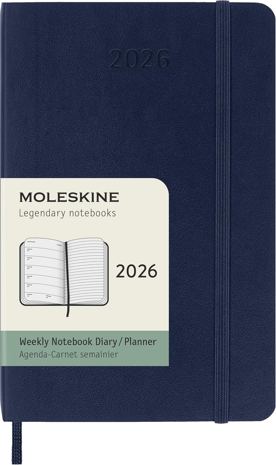 MOLESKINE Agendas 12 Mois Semainier Format Poche 9x14cm Souple Bleu Saphir
