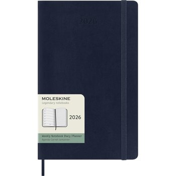 MOLESKINE Agendas 12 Mois Semainier Grand Format 13x21cm Souple Bleu Saphir