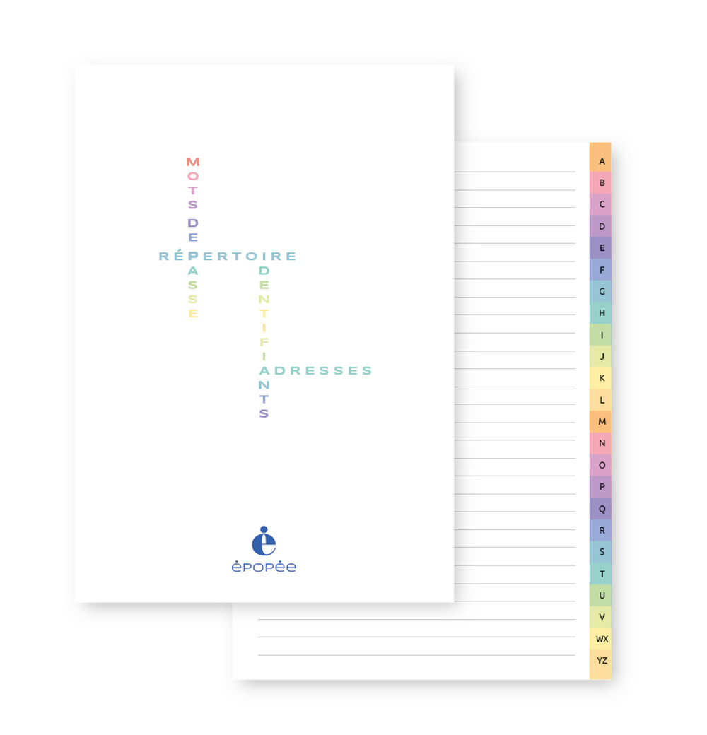 EPOPEE Répertoire A5 Couverture imprimé Modèles aléatoires