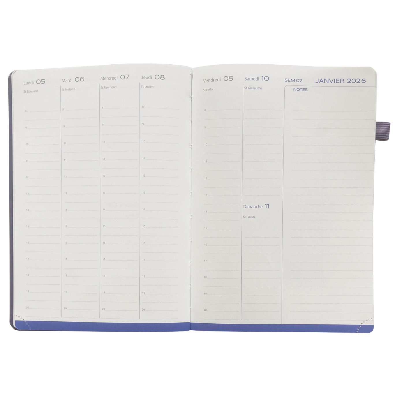 EPOPEE Agenda civil semainier vertical Clémence B5 17x25 cm Couleurs aléatoires