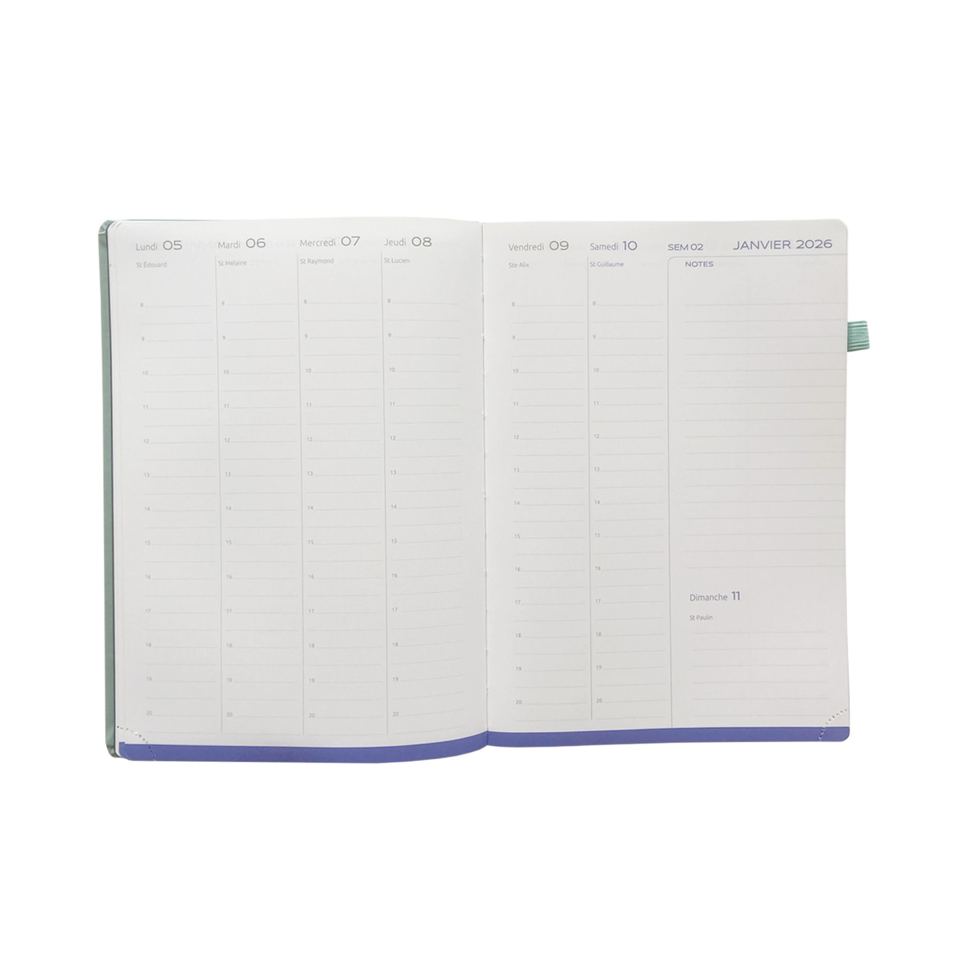 EPOPEE Agenda civil semainier vertical Patience A5 15x21 cm Couleurs aléatoires