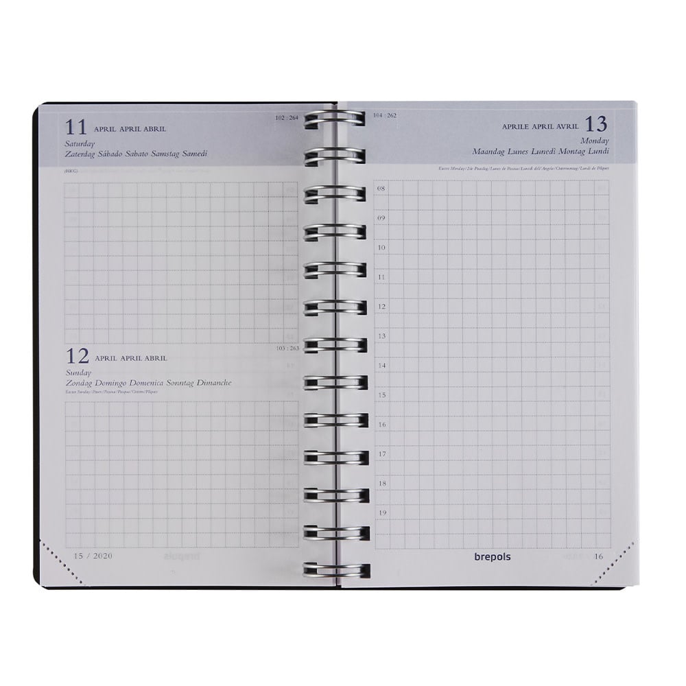 BREPOLS Agenda Building - 1jour - POLYPROP noir 10x16,5cm