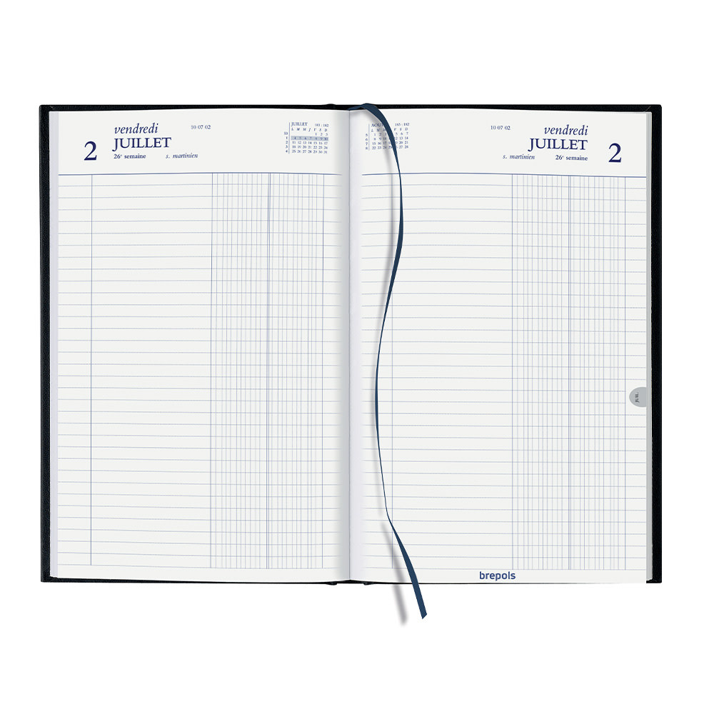 BREPOLS Agenda Saturnus Basic - 1jour - LIMA noir 13x21cm