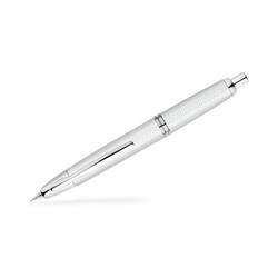 PILOT Capless Finitions Rhodiées - Graphite Blanc - Plume Moyenne - En Coffret