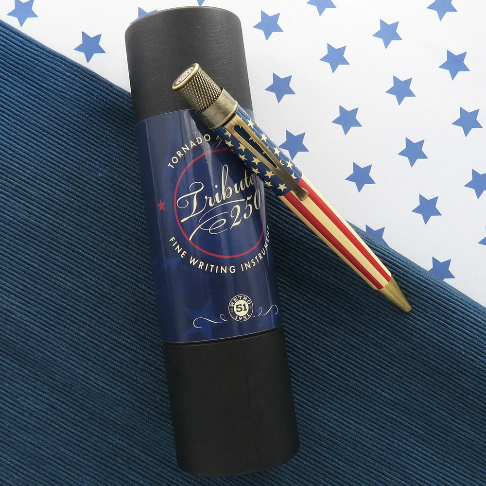 RETRO 51 Tornado Stylo Roller Vintage Metalsmith Tribute 250 Flag