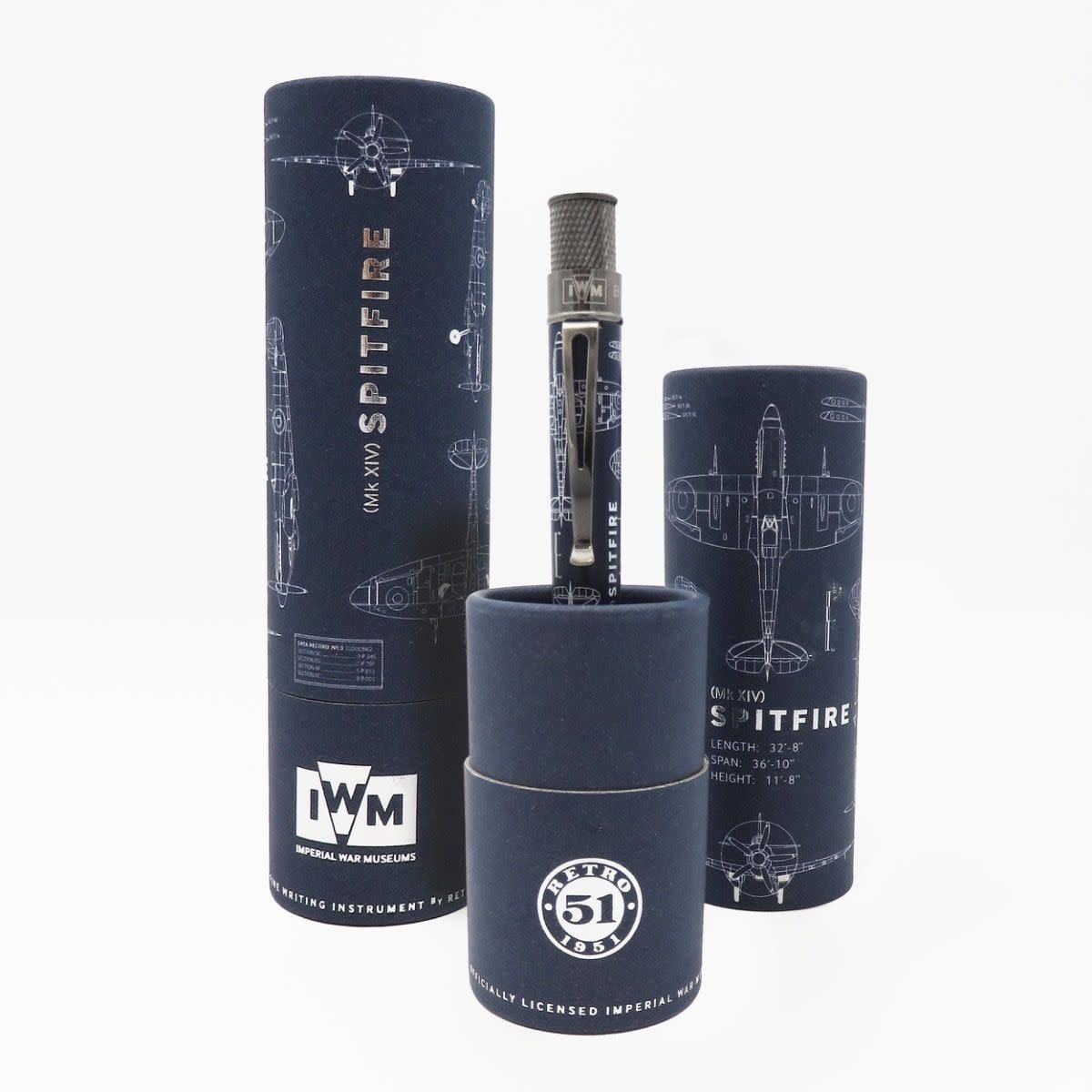 RETRO 51 Tornado Stylo Roller Imperial War Museum Spitfire Blueprint