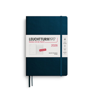 LEUCHTTURM 1917 Agenda Semainier & Carnet de notes Medium (A5) 2026 Deep Sea Français