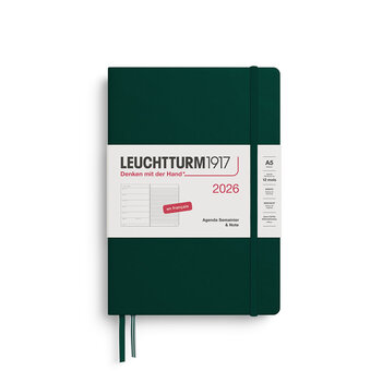 LEUCHTTURM 1917 Agenda Semainier & Carnet de notes Medium (A5) 2026 Forest Français