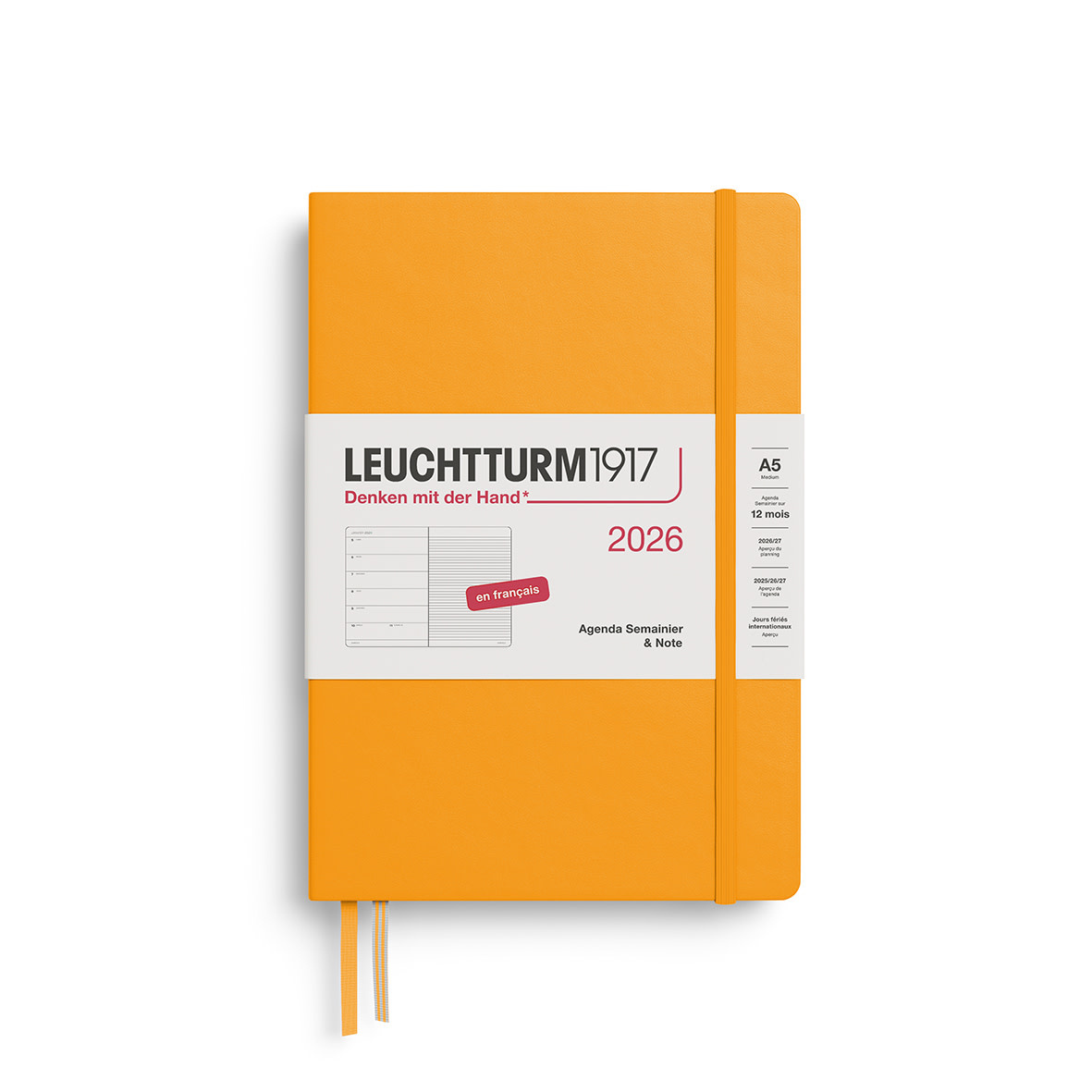 LEUCHTTURM 1917 Agenda Semainier & Carnet de notes Medium (A5) 2026 Rising Sun Français