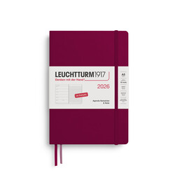 LEUCHTTURM 1917 Agenda Semainier & Carnet de notes Medium (A5) 2026 Port Red Français
