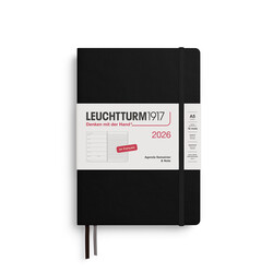 LEUCHTTURM 1917 Agenda Semainier & Carnet de notes Medium (A5) 2026 Noir Français