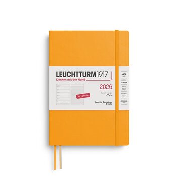 LEUCHTTURM 1917 Agenda Semainier & Carnet de notes Medium (A5) 2026 Rising Sun Couverture souple Français