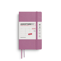 LEUCHTTURM 1917 Agenda Semainier Horizontal Pocket (A6) 2026 Dusty Rose Couverture souple Anglais