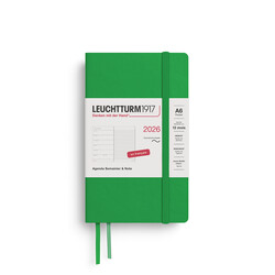 LEUCHTTURM 1917 Agenda Semainier & Carnet de notes Pocket (A6) 2026 Spring Leaf Couverture souple Français