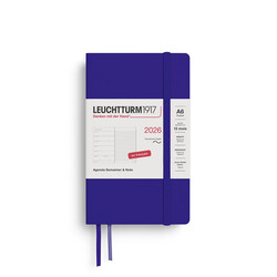 LEUCHTTURM 1917 Agenda Semainier & Carnet de notes Pocket (A6) 2026 Ink Couverture souple Français