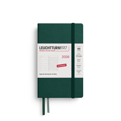 LEUCHTTURM 1917 Agenda Semainier & Carnet de notes Pocket (A6) 2026 Forest Green Français
