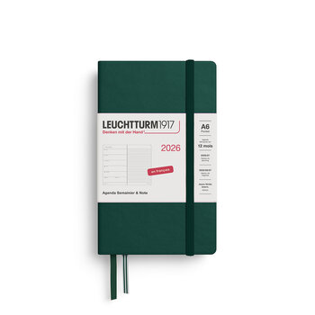 LEUCHTTURM 1917 Agenda Semainier & Carnet de notes Pocket (A6) 2026 Forest Green Français
