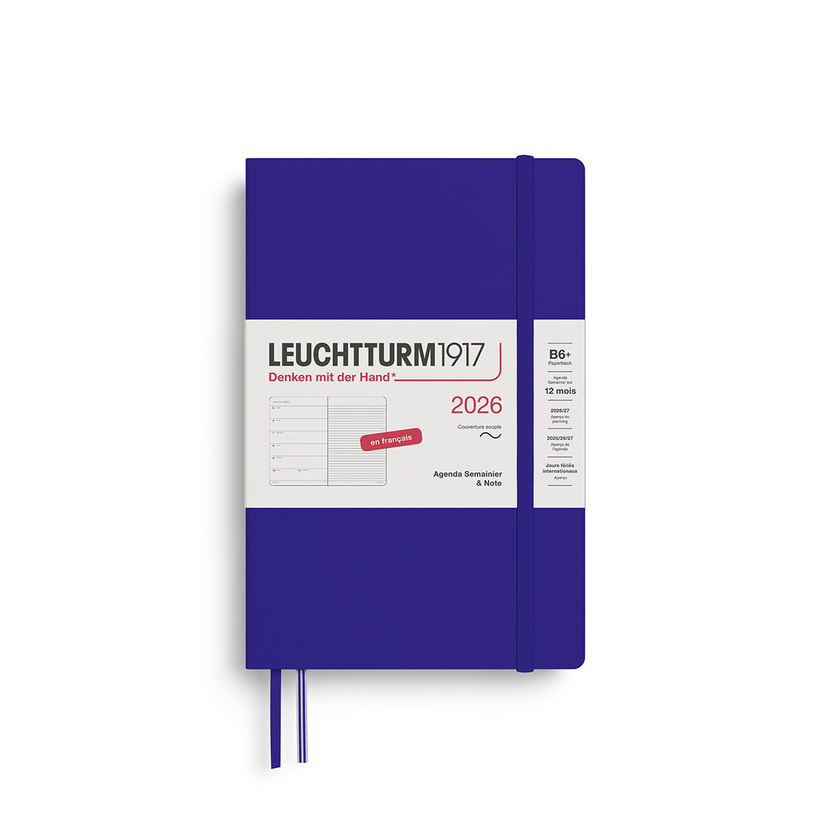 LEUCHTTURM 1917 Agenda Semainier & Carnet de notes Paperback (B6+) 2026 Ink Couverture souple Français