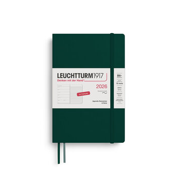 LEUCHTTURM 1917 Agenda Semainier & Carnet de notes Paperback (B6+) 2026 Forest Green Couverture souple Français