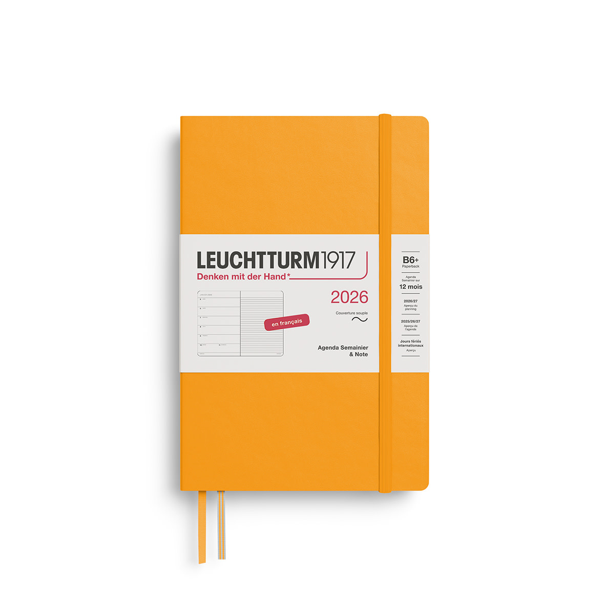 LEUCHTTURM 1917 Agenda Semainier & Carnet de notes Paperback (B6+) 2026 Rising Sun Couverture souple Français