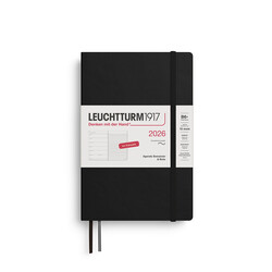LEUCHTTURM 1917 Agenda Semainier & Carnet de notes Paperback (B6+) 2026 Noir Couverture souple Français