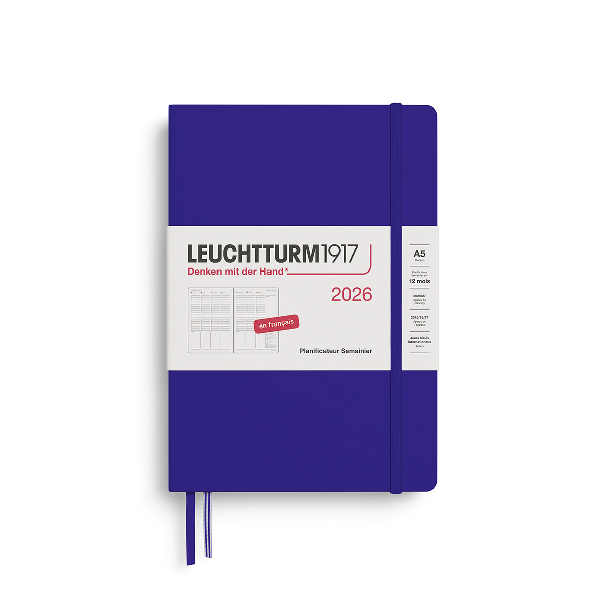 LEUCHTTURM 1917 Agenda Planificateur Semainier Medium (A5) 2026 Ink Français