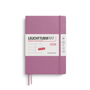 LEUCHTTURM 1917 Agenda Semainier Horizontal Medium (A5) 2026 Dusty Rose Français