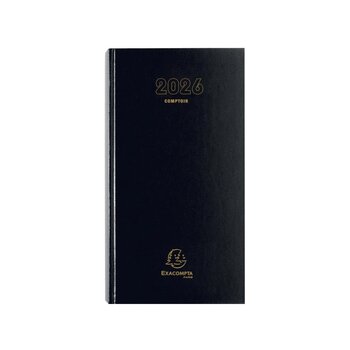 EXACOMPTA Agenda de bureau Comptoir Euro et cents 15 x 27 cm Journalier 2026 - Noir