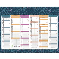 EXACOMPTA Calendrier Mini Labo avec décor recto-verso 43 x 33,5 cm Semestriel 2026 - Visuel