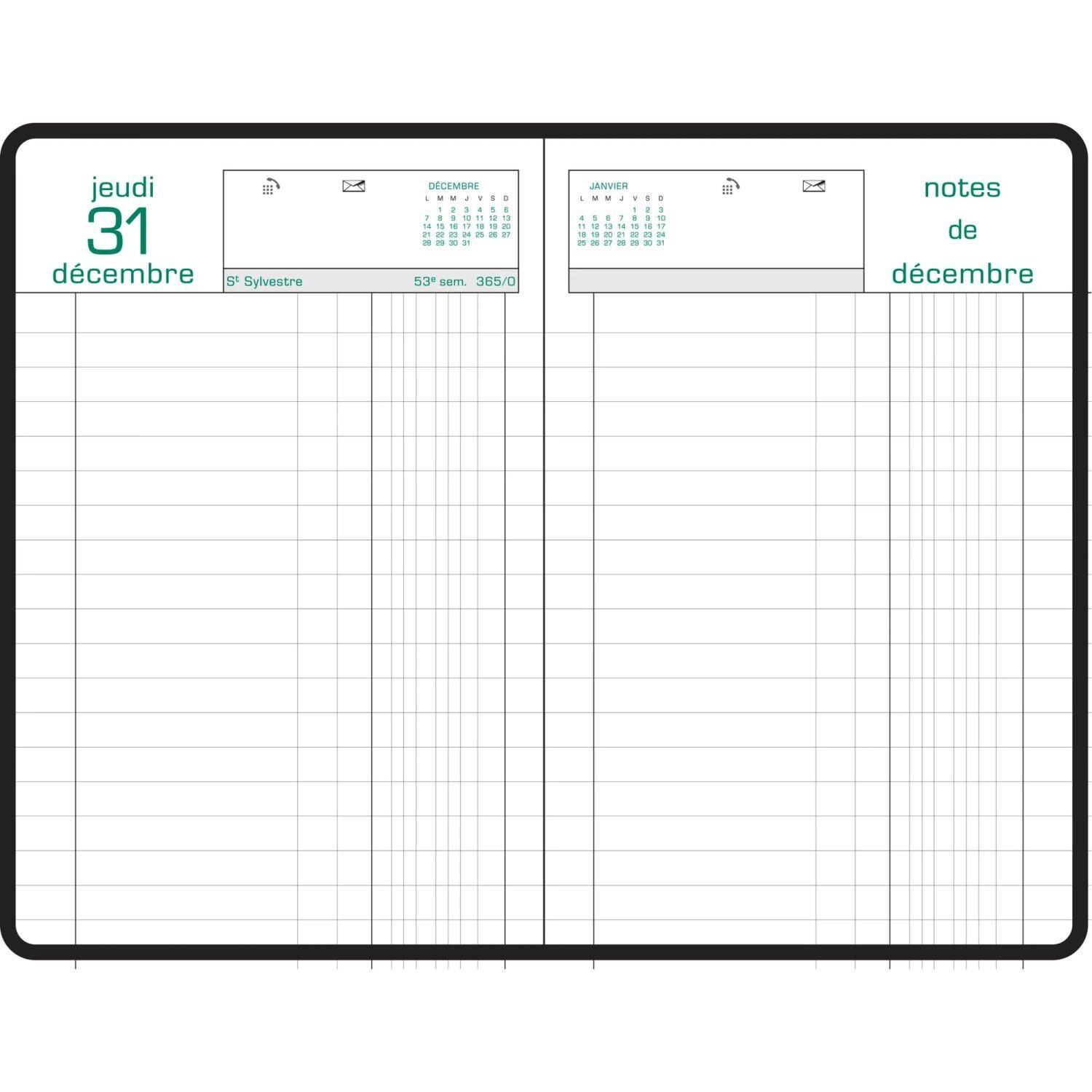EXACOMPTA Agenda de bureau Couronne Euro et cents 11 x 17 cm Journalier Janvier à décembre 2026