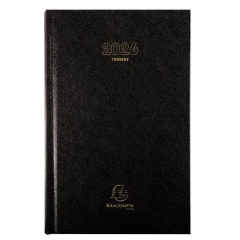 EXACOMPTA Agenda de bureau Carré Travers 13,5 x 21 cm Journalier Janvier à décembre 2026