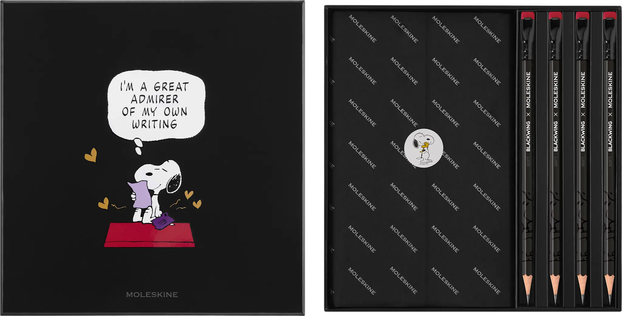 MOLESKINE Coffret Collector Peanuts -  Carnet Snoopy + 4 Crayons