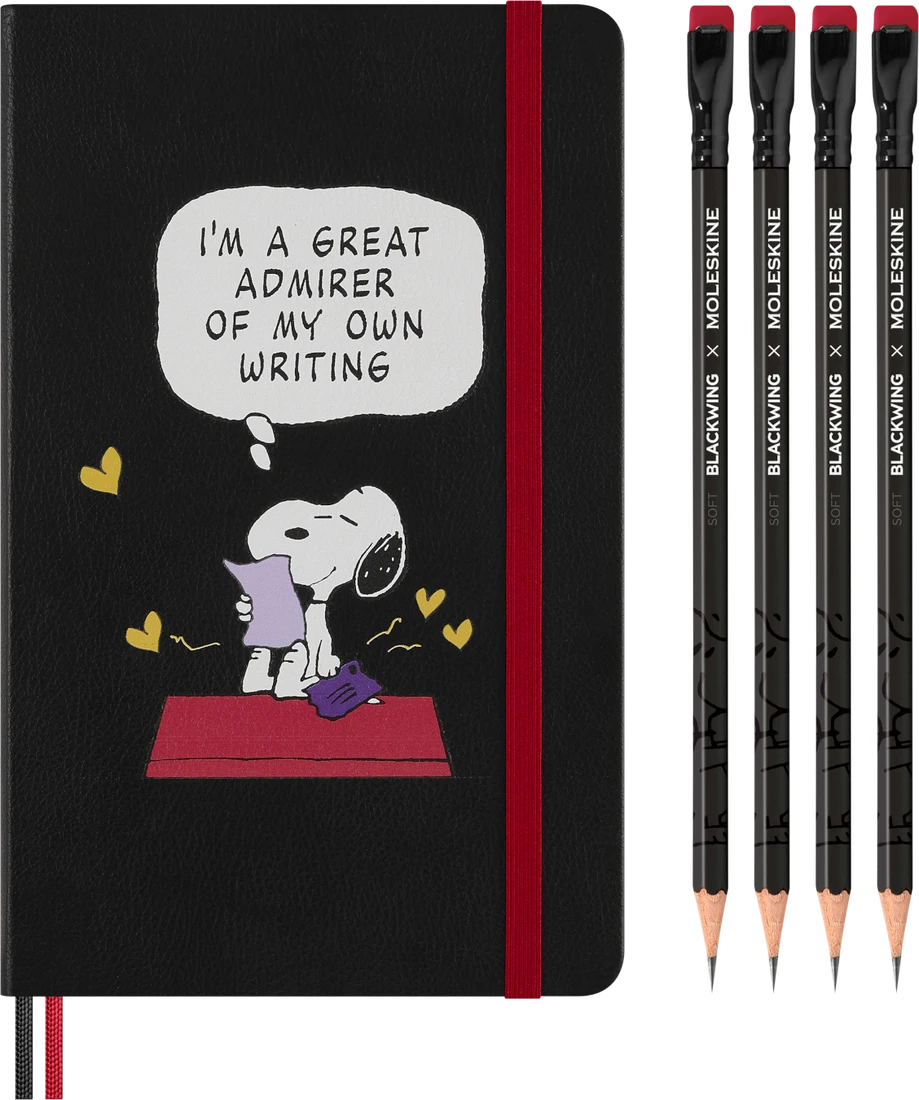 MOLESKINE Coffret Collector Peanuts -  Carnet Snoopy + 4 Crayons