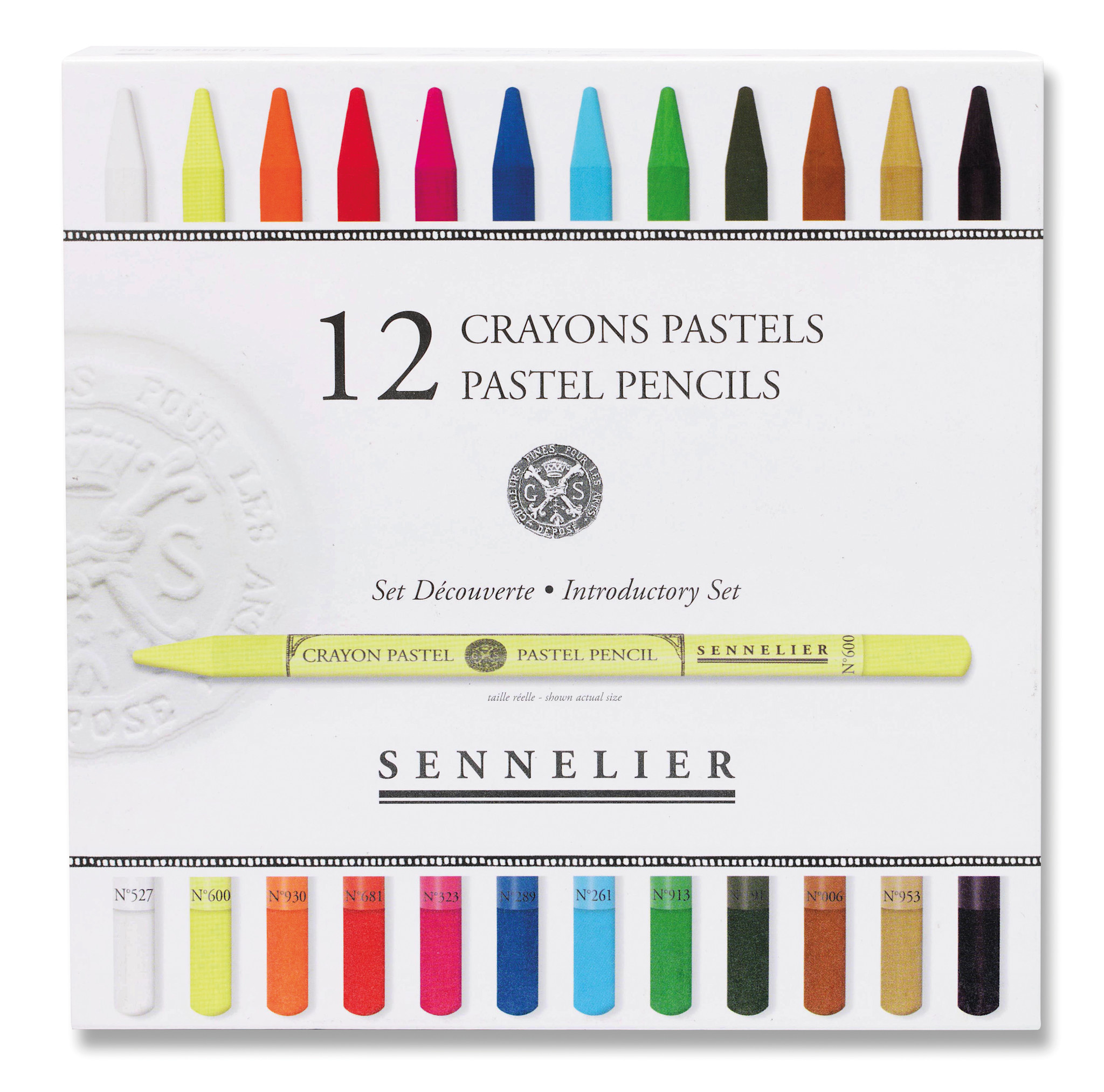 SENNELIER Boite 12 Crayons Pastels Couleurs assorties