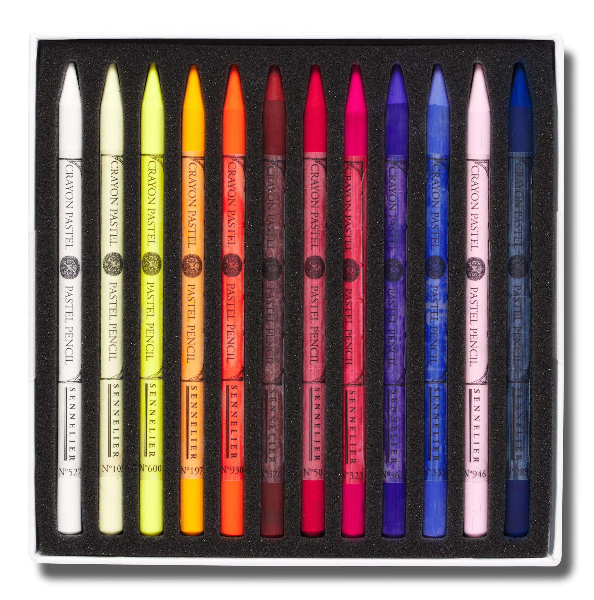 SENNELIER Boite 24 Crayons Pastels Couleurs assorties