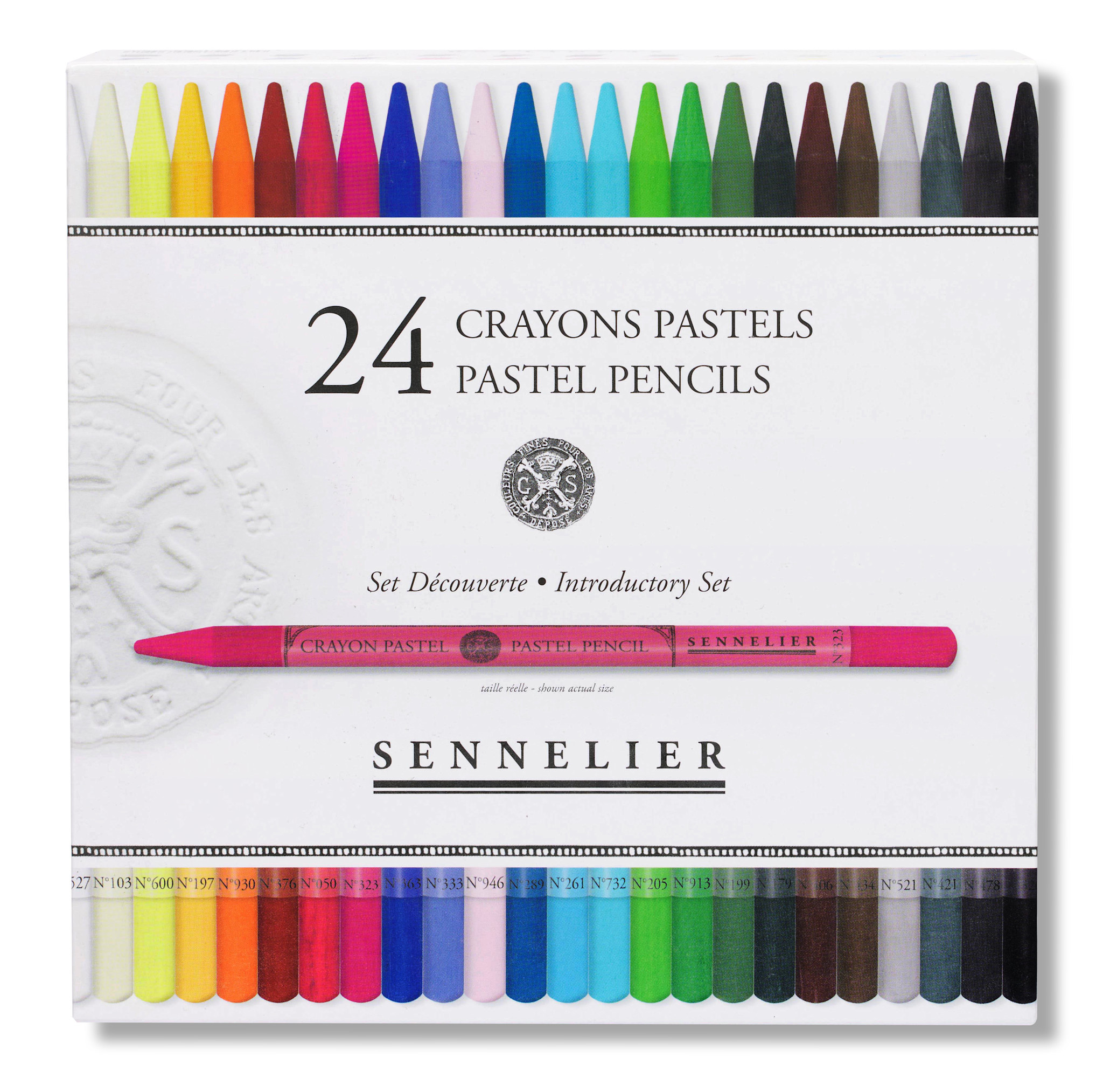 SENNELIER Boite 24 Crayons Pastels Couleurs assorties