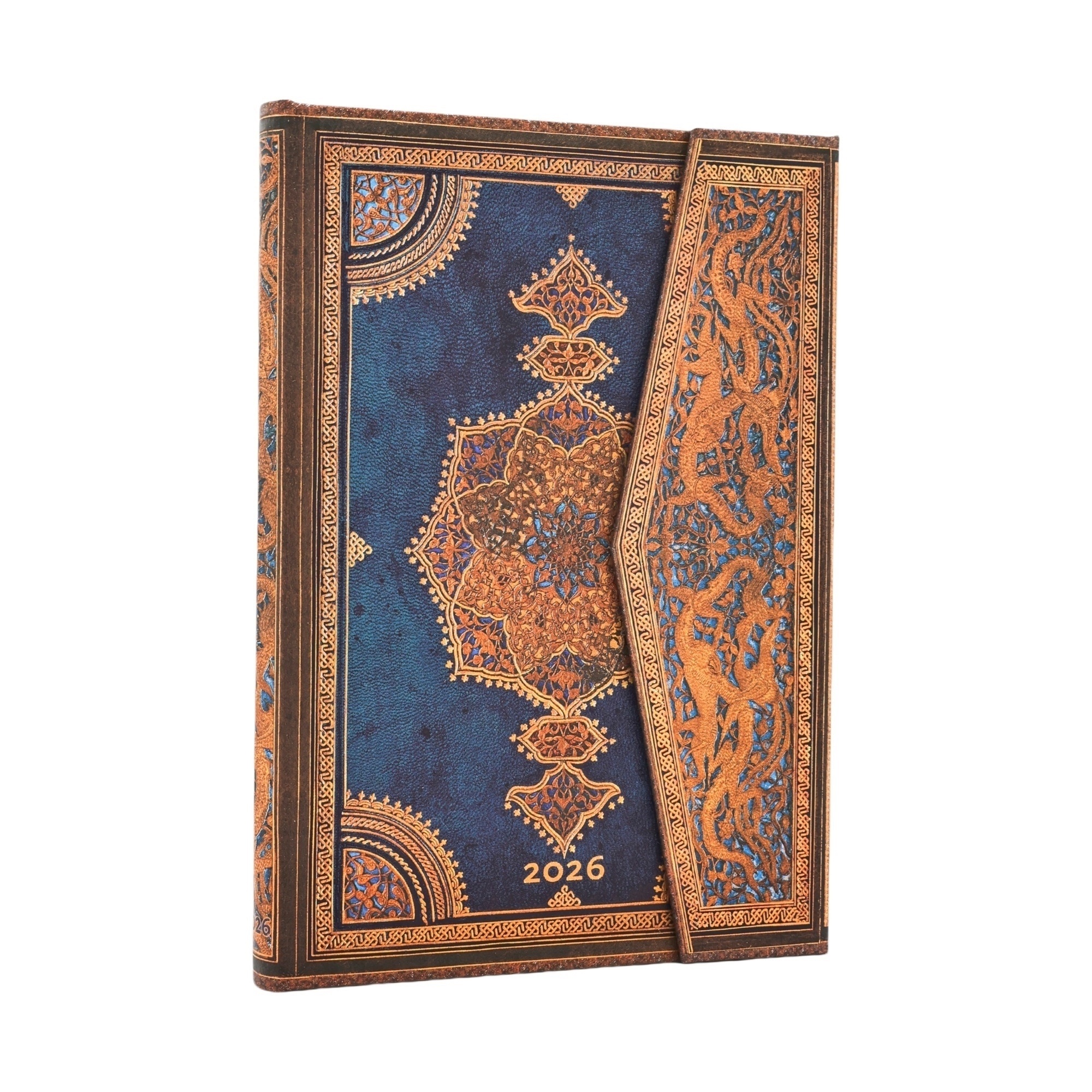 PAPERBLANKS Agenda Semainier Vertical - 2026 12-Mois Safavid Indigo Midi