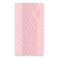 CARTOTHEQUE Agenda Civil semainier horizontal Rose 2026 8,5 x15,5cm