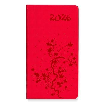 CARTOTHEQUE Agenda Civil semainier horizontal Rouge 2026 8,5x15,5cm