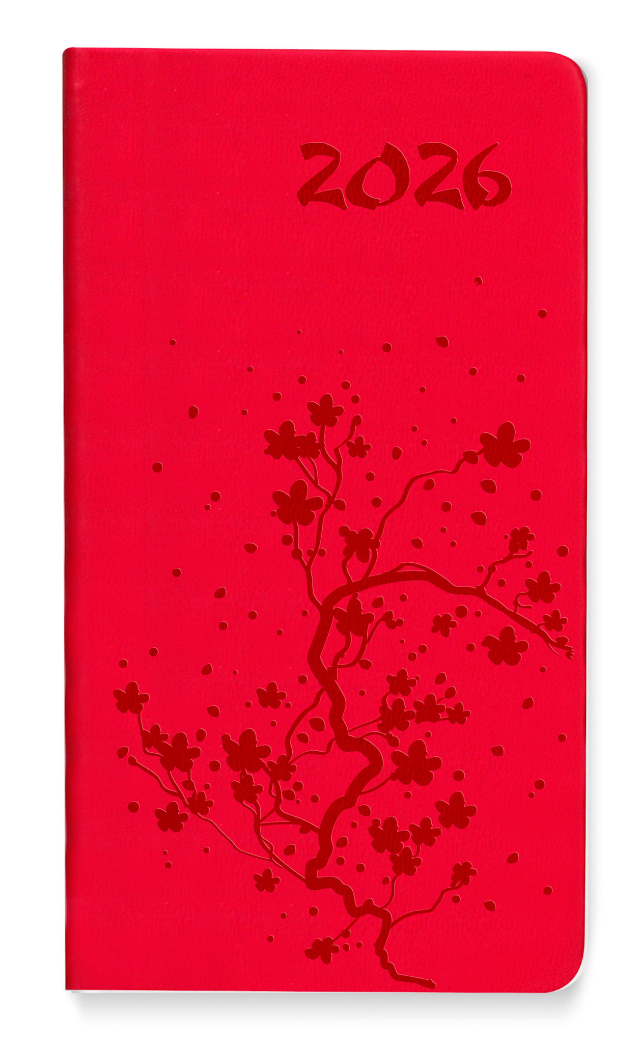 CARTOTHEQUE Agenda Civil semainier horizontal Rouge 2026 8,5x15,5cm