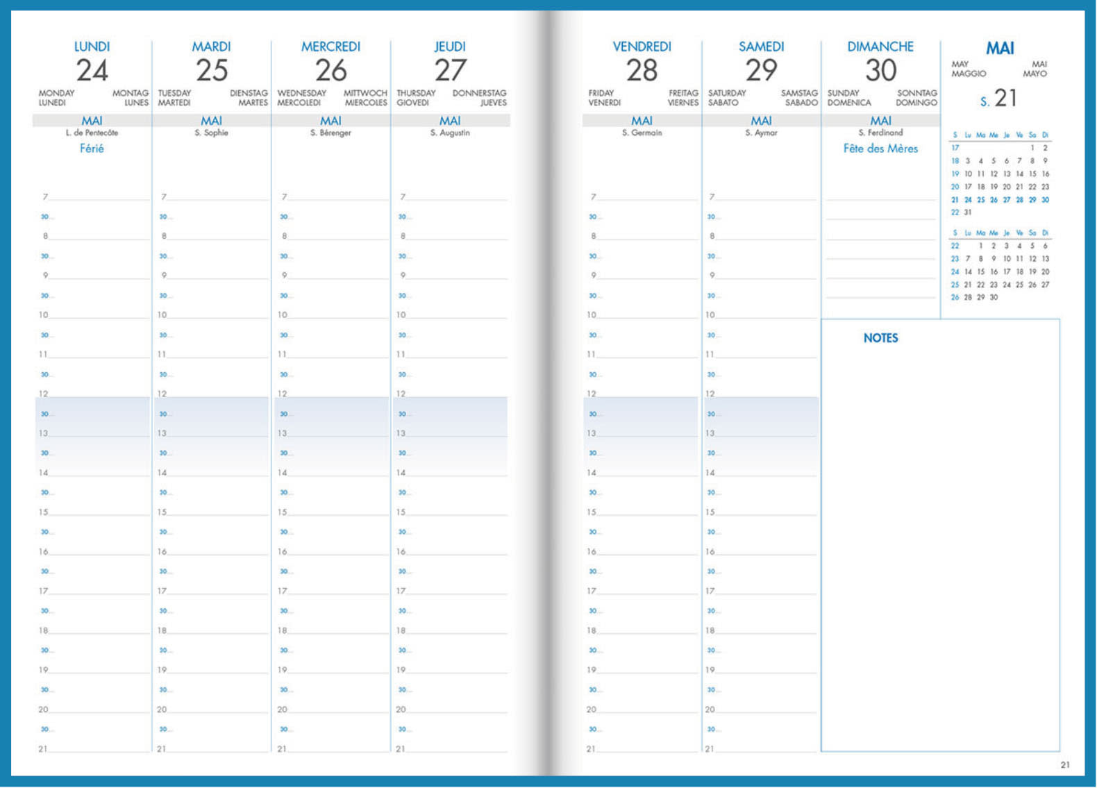 CARTOTHEQUE Agenda Civil semainier vertical Violet 2026 17,5x24,5cm