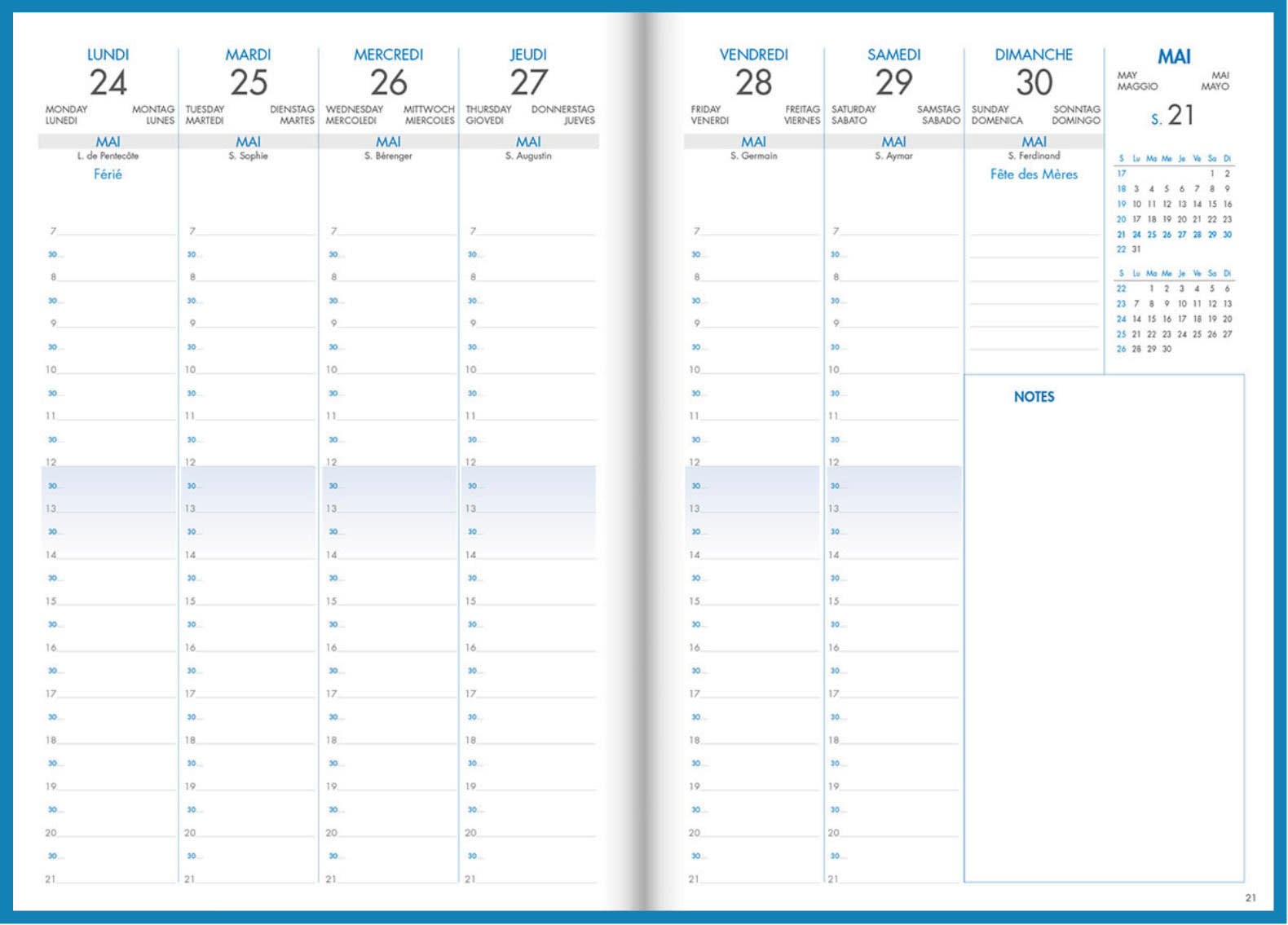 CARTOTHEQUE Agenda Civil semainier vertical Gris 2026 17,5x24,5cm