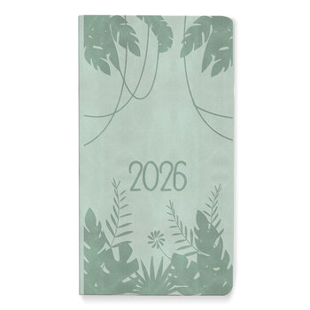 CARTOTHEQUE Agenda Civil semainier horizontal Jungle Vert 2026 8,5x15,5cm