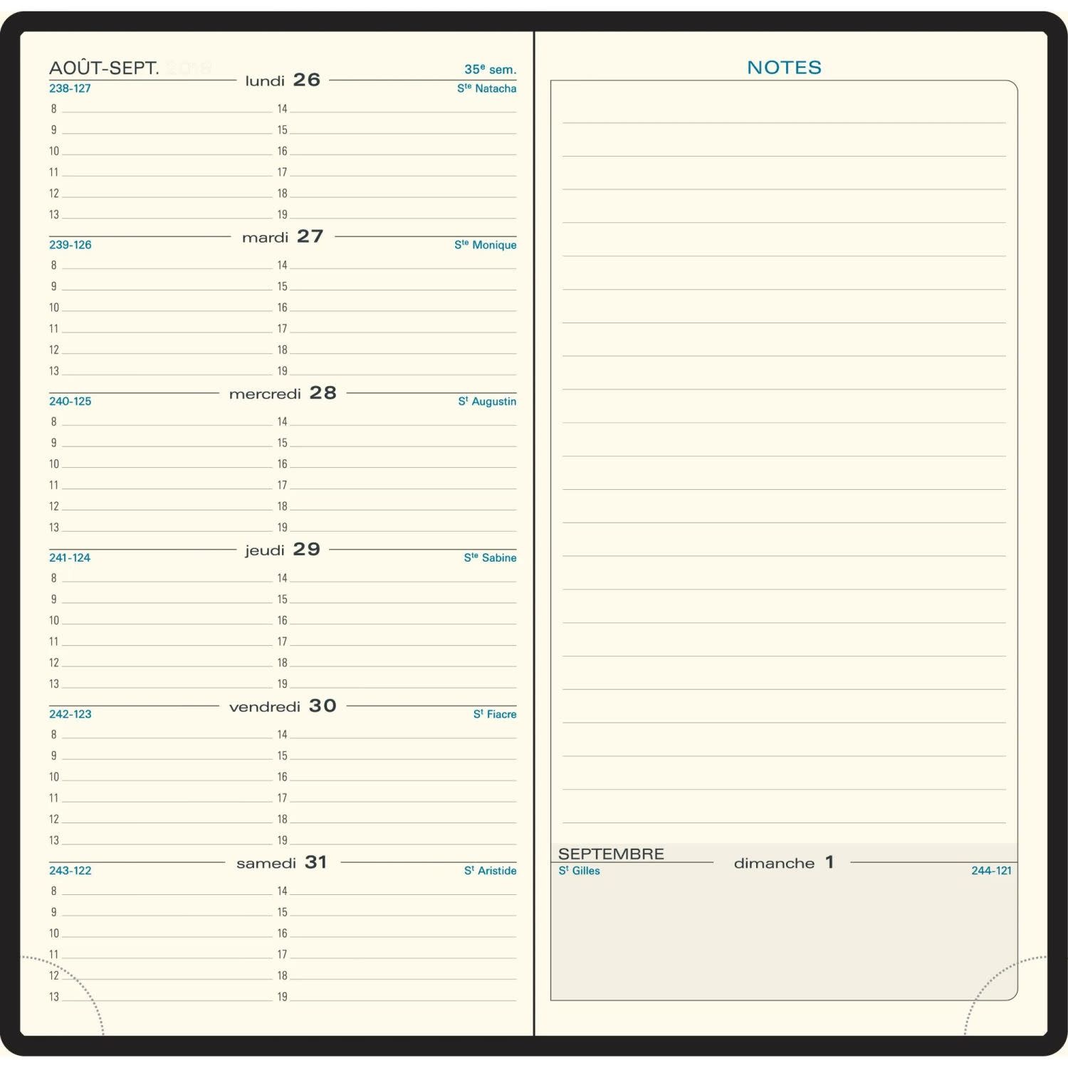 EXACOMPTA Agenda de poche Espace 17S spiralé Rialto 9 x 17,5 cm Semainier Janvier à décembre 2026 - Couleurs aléatoires